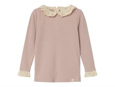 Lil Atelier shadow gray frill collar top
